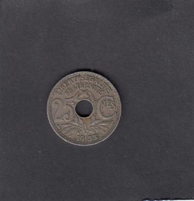 Beschrijving: 25 Centimes HOLE